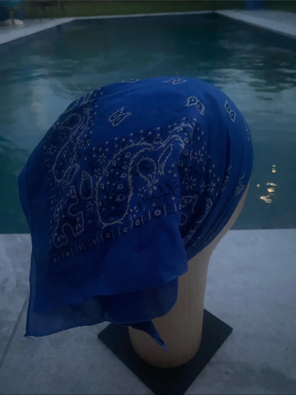 Classic Blue Paisley Bandana Headscarf - Women Accessories